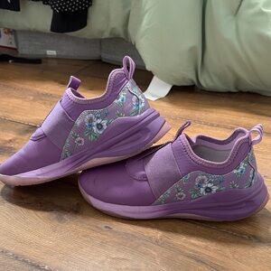 Floral Purple Slip-On Sneakers for Women